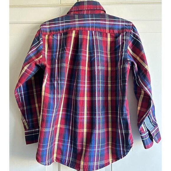 Kitestrings By Hartstrings Boys 4T Red Blue Plaid Long Sleeve Dress Shirt - Picture 2 of 5